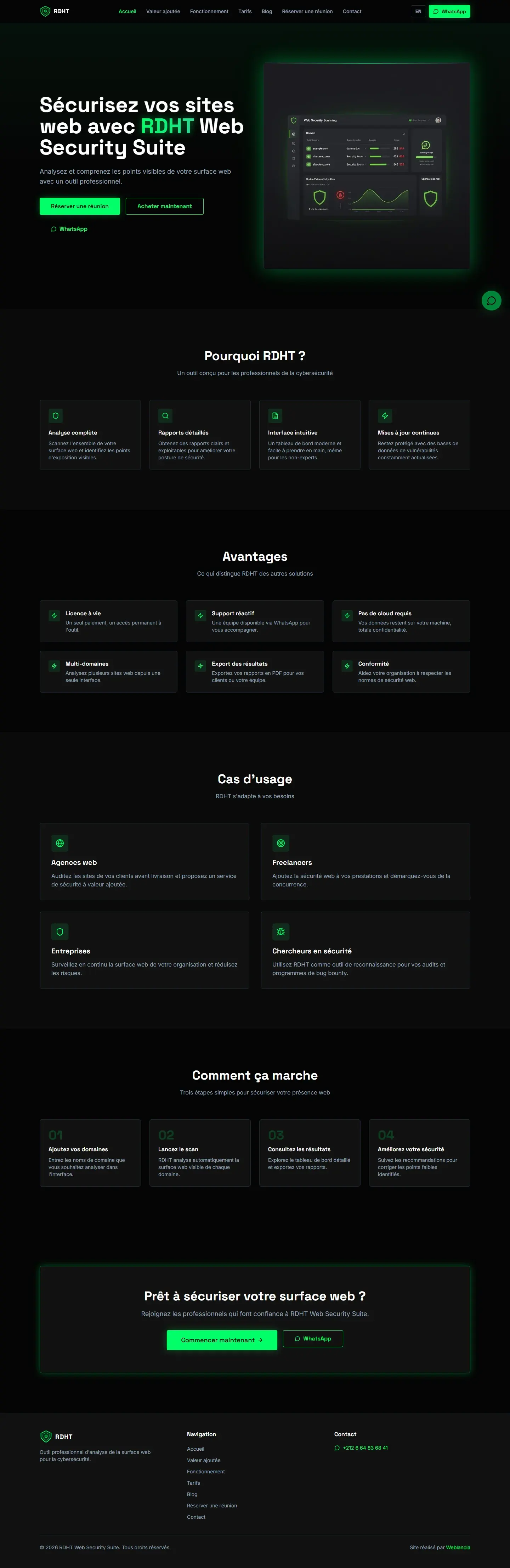 Aperçu du site RDHT Security